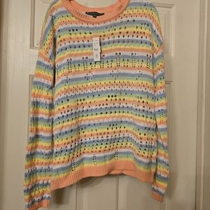 Women's Colorful Striped Elliott Lauren Sweater Size Small. New With Tags